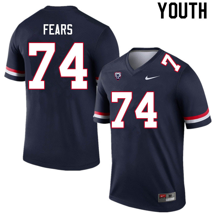 Youth #74 Paiton Fears Arizona Wildcats College Football Jerseys Sale-Navy - Click Image to Close